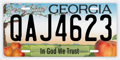 GA license plate QAJ4623