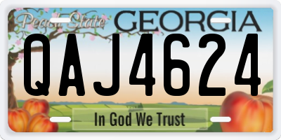 GA license plate QAJ4624