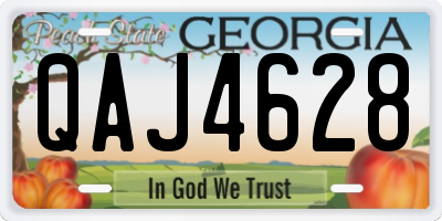 GA license plate QAJ4628