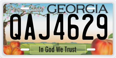 GA license plate QAJ4629