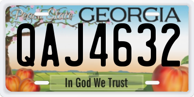 GA license plate QAJ4632