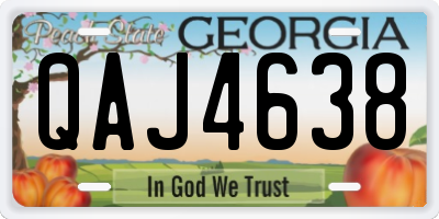 GA license plate QAJ4638