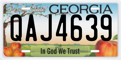 GA license plate QAJ4639