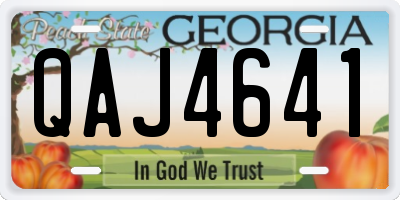 GA license plate QAJ4641