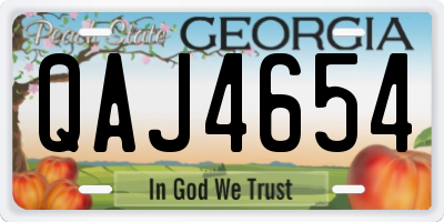 GA license plate QAJ4654