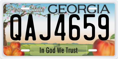 GA license plate QAJ4659