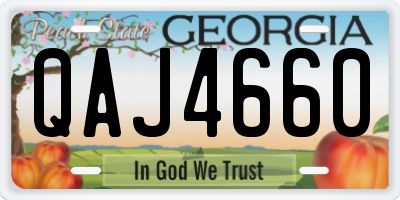 GA license plate QAJ4660
