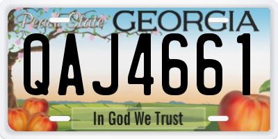 GA license plate QAJ4661