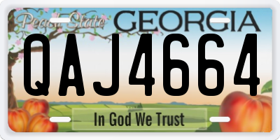 GA license plate QAJ4664