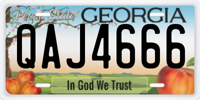 GA license plate QAJ4666