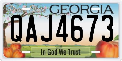 GA license plate QAJ4673