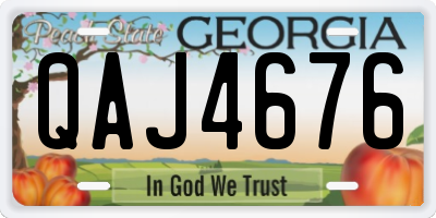GA license plate QAJ4676