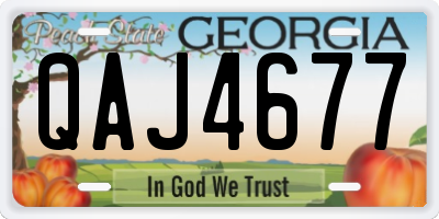 GA license plate QAJ4677