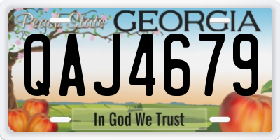 GA license plate QAJ4679