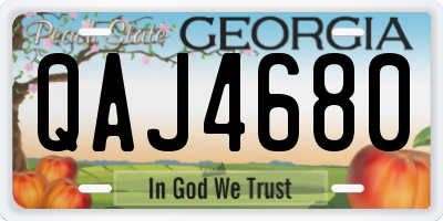 GA license plate QAJ4680