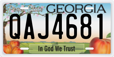 GA license plate QAJ4681
