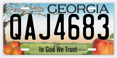 GA license plate QAJ4683