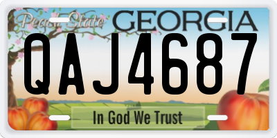GA license plate QAJ4687
