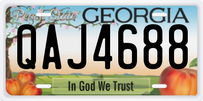 GA license plate QAJ4688