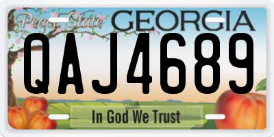 GA license plate QAJ4689