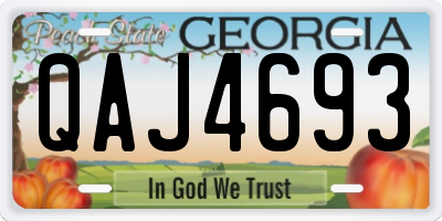 GA license plate QAJ4693
