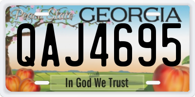 GA license plate QAJ4695