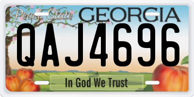GA license plate QAJ4696