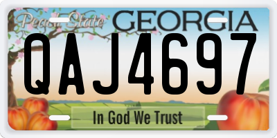 GA license plate QAJ4697