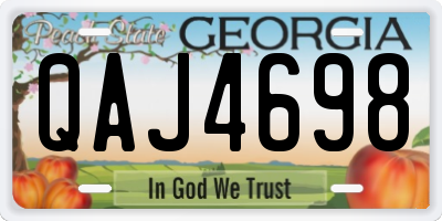 GA license plate QAJ4698