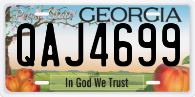 GA license plate QAJ4699