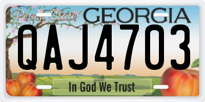 GA license plate QAJ4703