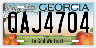 GA license plate QAJ4704