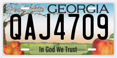GA license plate QAJ4709