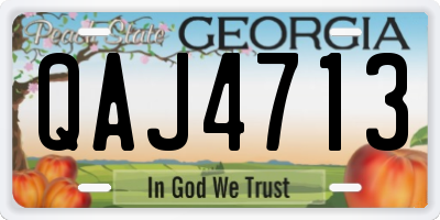 GA license plate QAJ4713