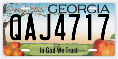 GA license plate QAJ4717