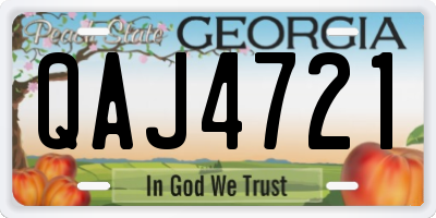 GA license plate QAJ4721