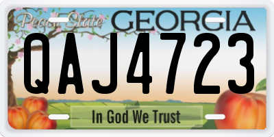 GA license plate QAJ4723