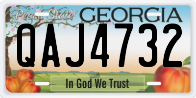 GA license plate QAJ4732
