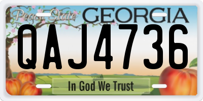 GA license plate QAJ4736