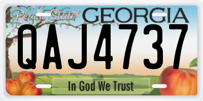 GA license plate QAJ4737