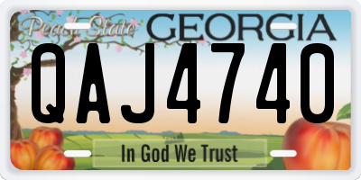 GA license plate QAJ4740
