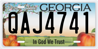 GA license plate QAJ4741