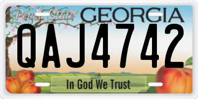 GA license plate QAJ4742