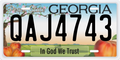 GA license plate QAJ4743