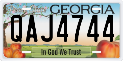 GA license plate QAJ4744