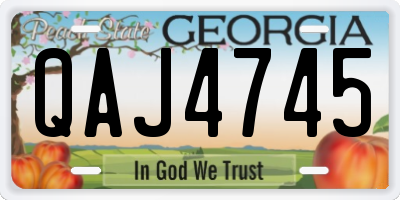 GA license plate QAJ4745