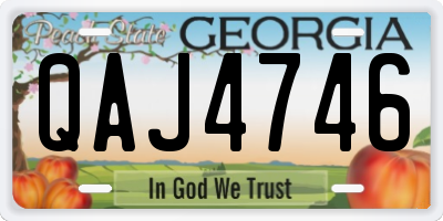 GA license plate QAJ4746