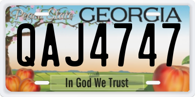 GA license plate QAJ4747