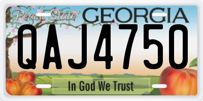 GA license plate QAJ4750