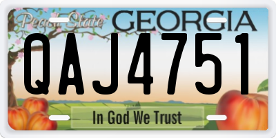 GA license plate QAJ4751